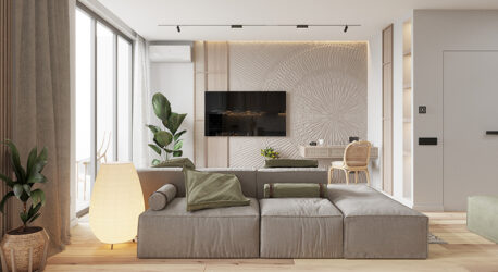 Thiết kế nội thất Căn hộ Palm Heights 2PN Japandi thư giãn, ấm áp